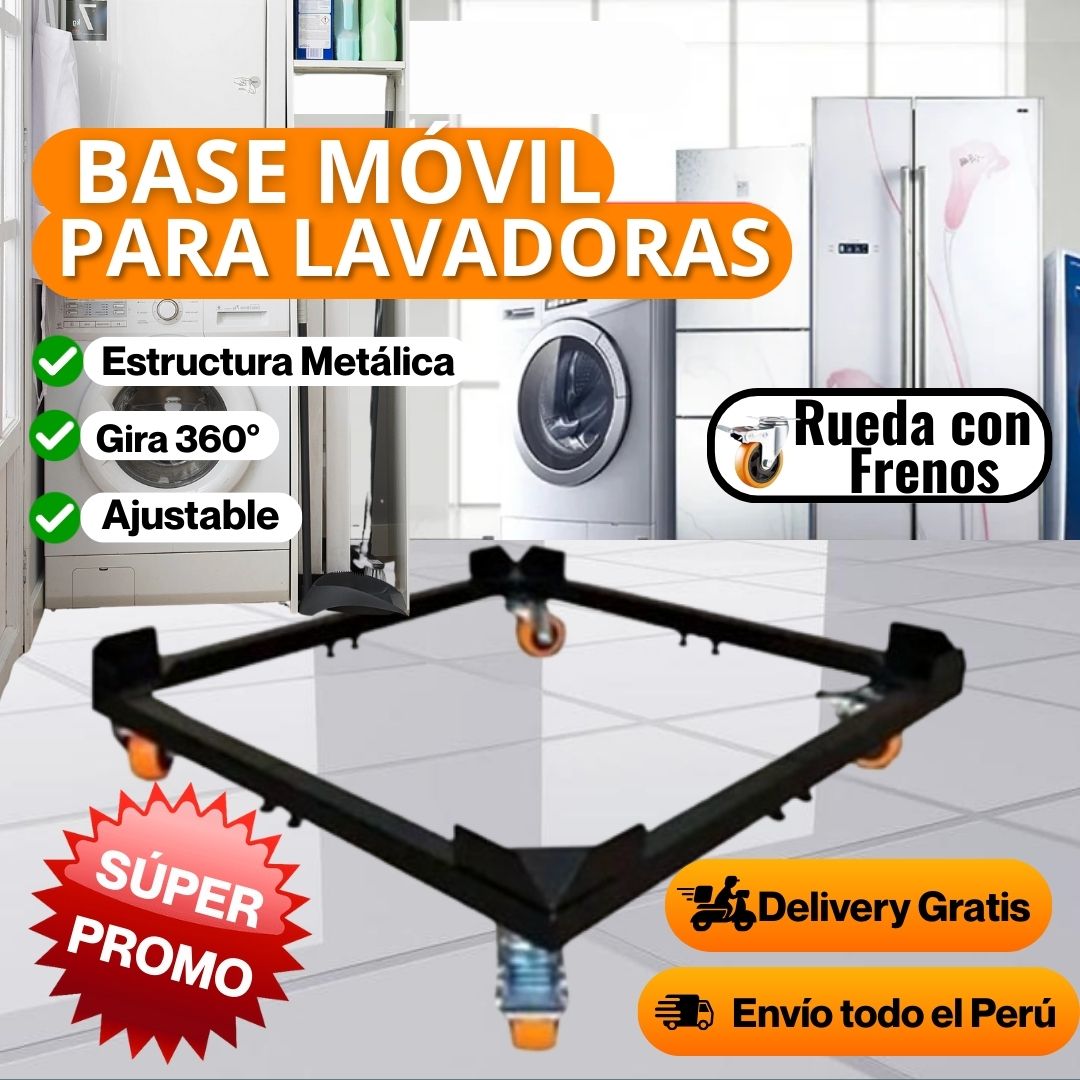 Base de Metal con Ruedas y Freno hasta 300Kg Para Todo Uso