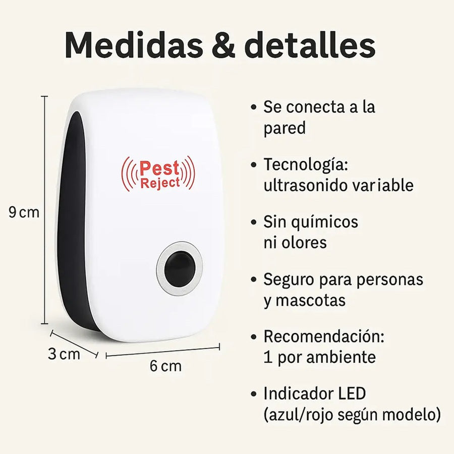 3x1 REPELENTE ULTRASÓNICO: Protección Total sin Veneno!