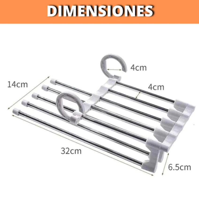 SET de 2 Colgadores de pantalones 5 en 1