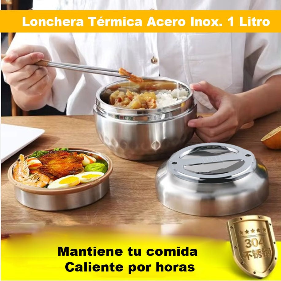 Lonchera Termica 1L Acero Inoxidable