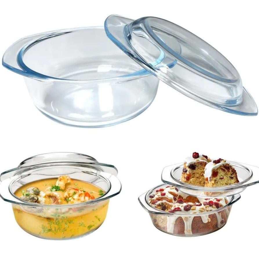 Juego de 3 Cazuelas con Tapa - Apto Frío y Calor