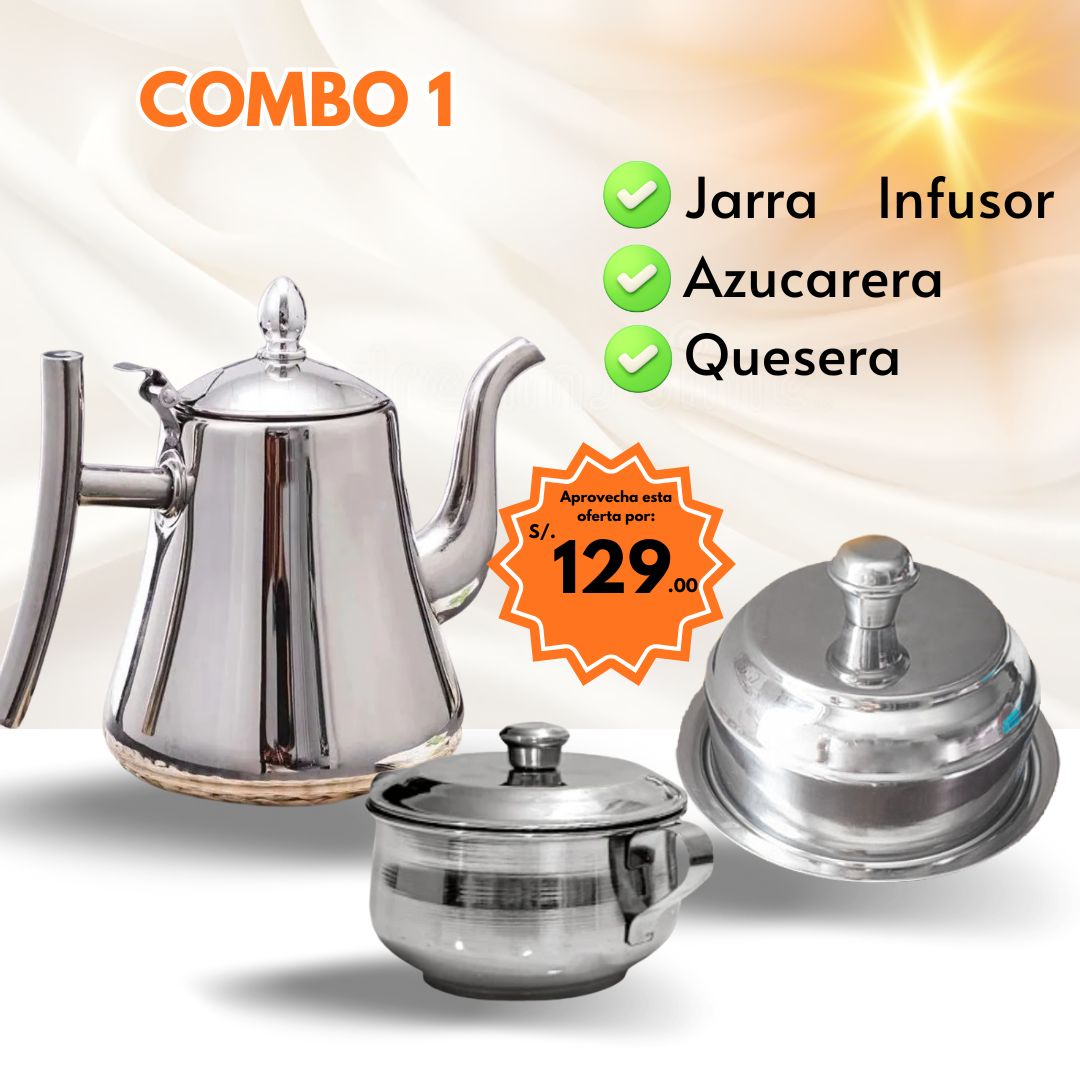Combo Jarra con Filtro 2 L + Azucarera + Quesera