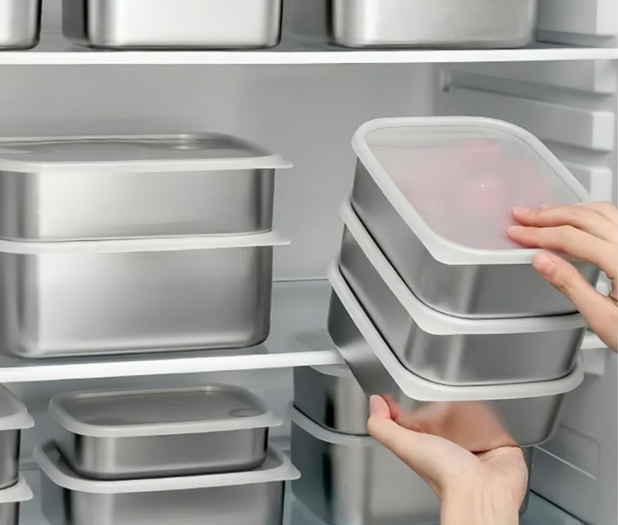 Juego de 3 Contenedores para Alimentos de Acero Inoxidable S304