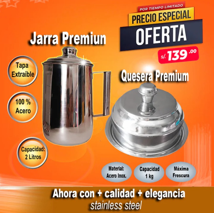Jarra Premium Pesada, con tapa de Acero inoxidable PRO 2 litros