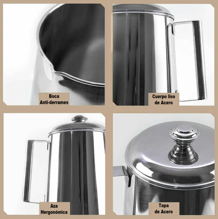 Jarra Premium Pesada, con tapa de Acero inoxidable PRO 2 litros
