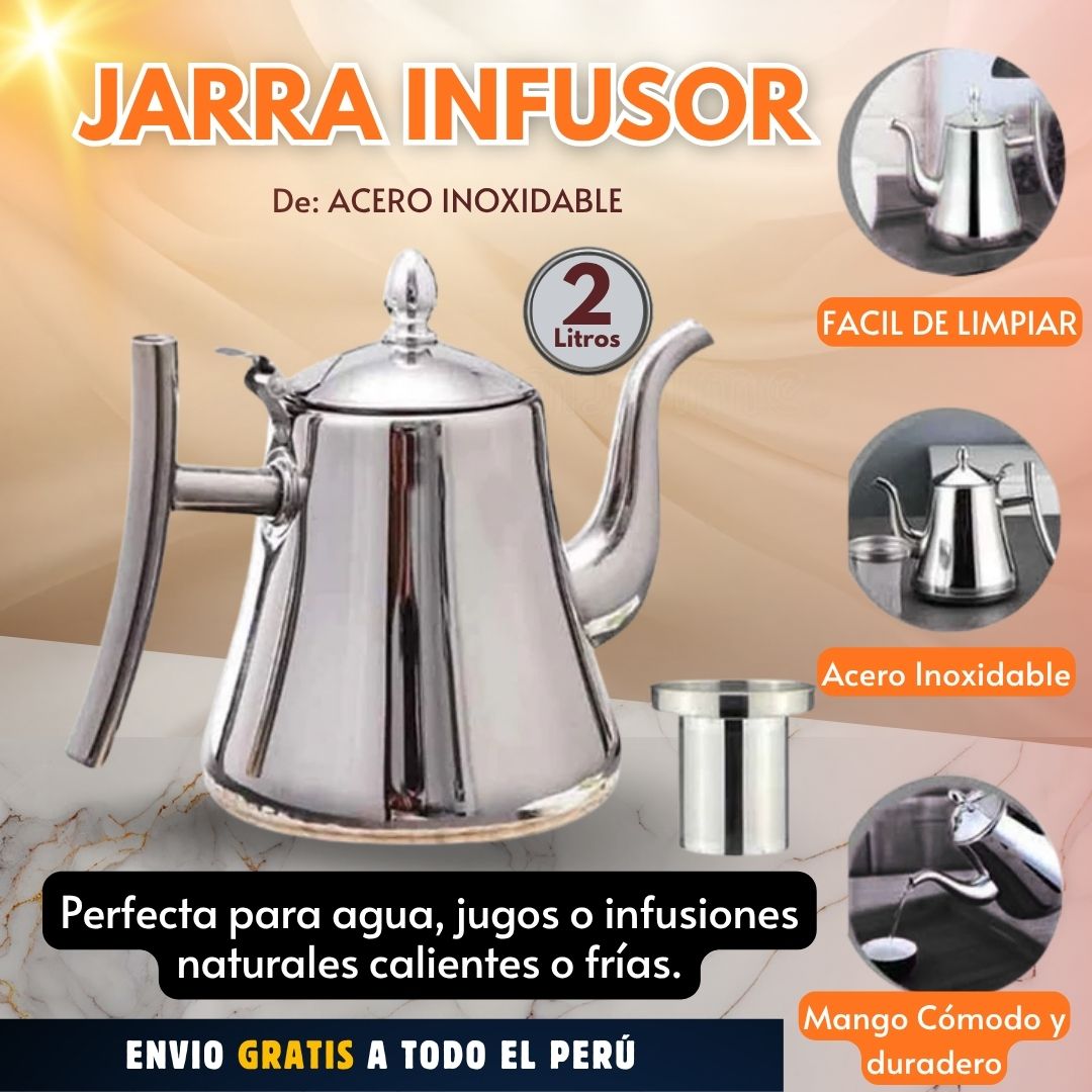 Jarra con Filtro de Acero Inoxidable 2L.
