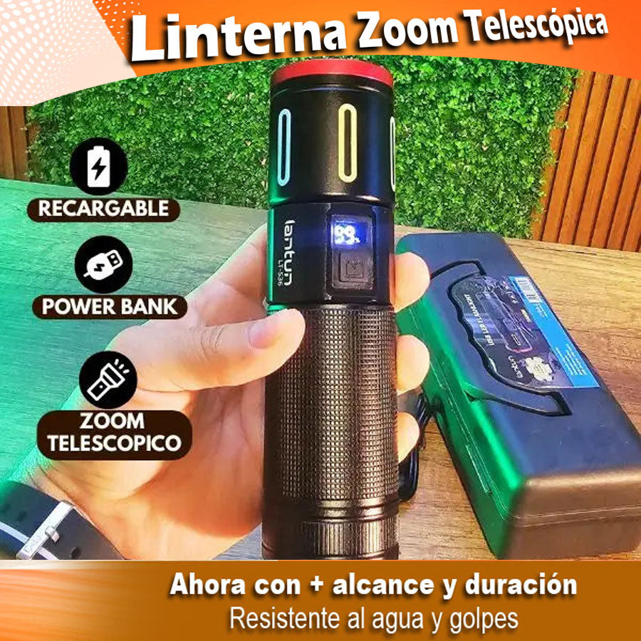 Linterna Telescopica SuperPotente🔦 Power Bank🔋