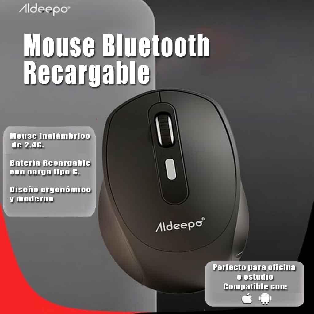 Pack Pro -Mouse Bluetooth Recargable + Soporte Acrílico para Celular