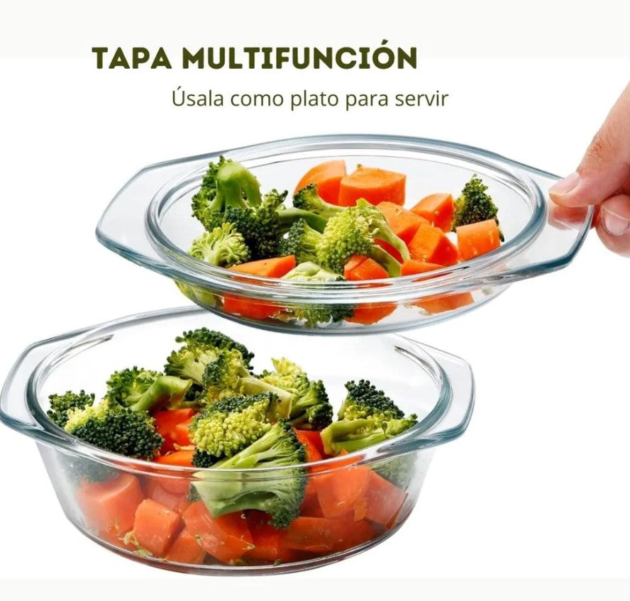 Juego de 3 Cazuelas con Tapa - Apto Frío y Calor